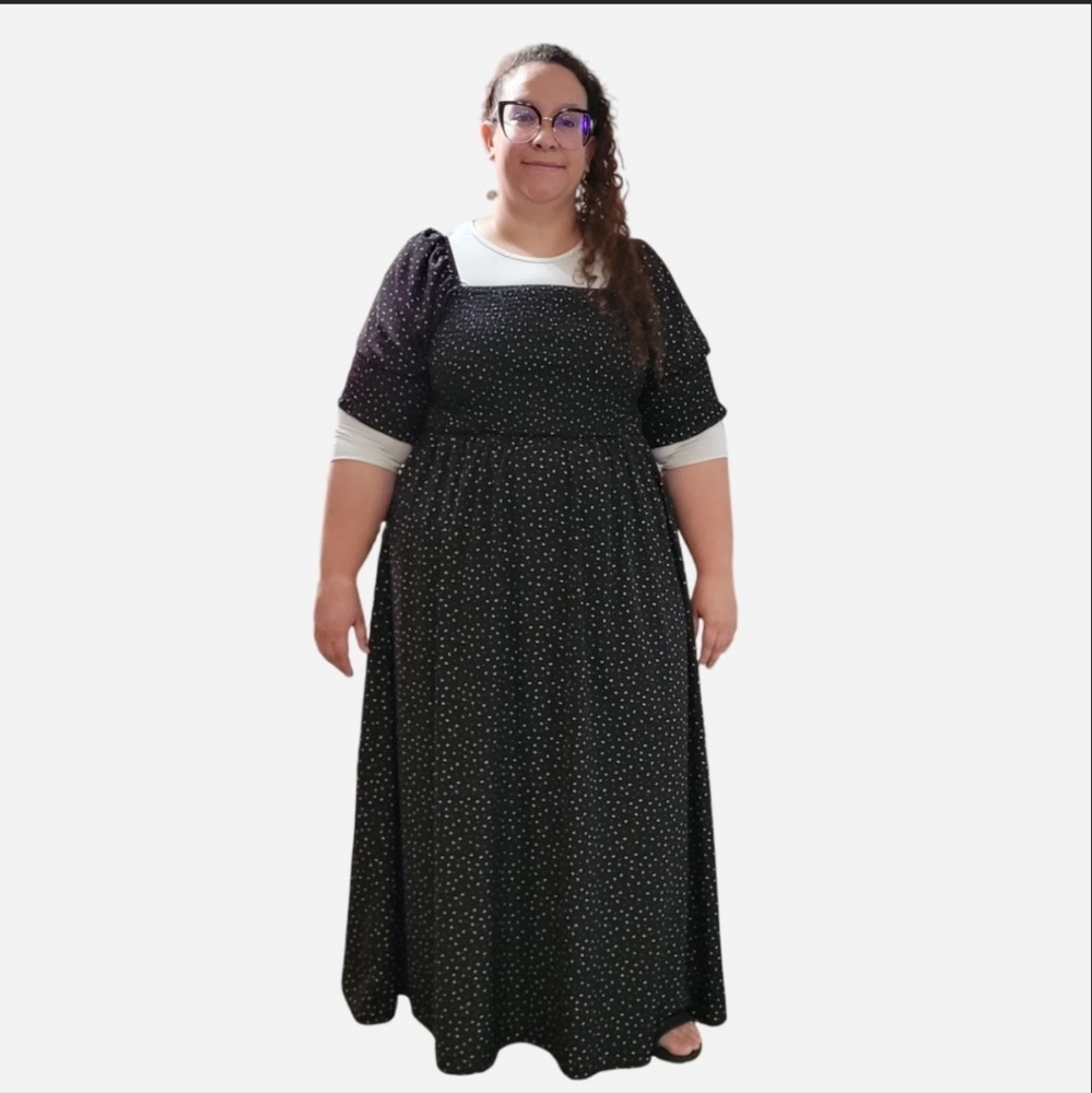 Elegant Black Polka Dot Dress